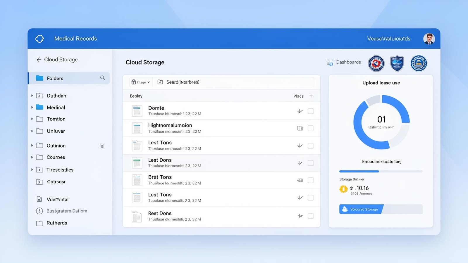 Health Report Storage Dashboard