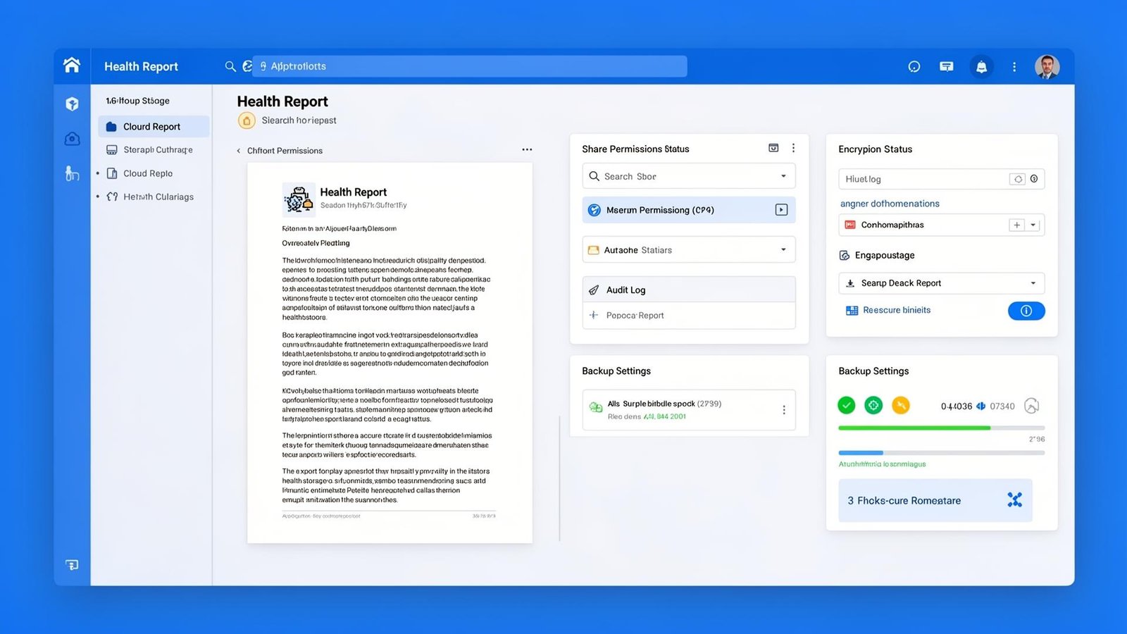 Health Report Storage Features
